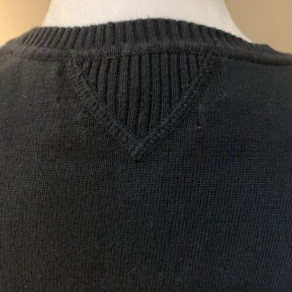 Tommy Hilfiger Jeans Crewneck Sweater Tape Short Sleeve Women’s Medium Black Top - Picture 7 of 9